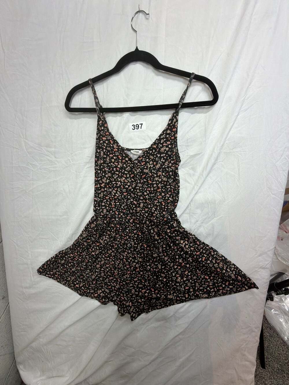 Garage Black Floral Ditsy Cami Romper Size XS